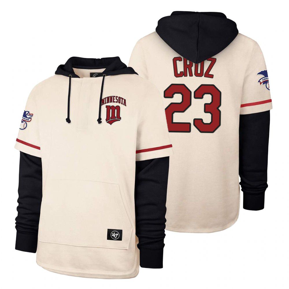 Men Minnesota Twins #23 Cruz Cream 2021 Pullover Hoodie MLB Jersey